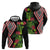 Aotearoa Tukutuku Motif Zip Hoodie Pohutukawa and Fern Leaves