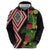 Aotearoa Tukutuku Motif Zip Hoodie Pohutukawa and Fern Leaves