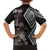 Aotearoa Tukutuku Motif Family Matching Tank Maxi Dress and Hawaiian Shirt Pohutukawa and Fern Leaves Grayscale Color