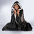 Aotearoa Tukutuku Motif Hooded Blanket Pohutukawa and Fern Leaves Grayscale Color