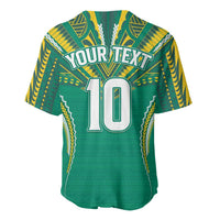 Custom Cook Islands Rugby Baseball Jersey Tatau Art Sport Style Green Color LT03 - Polynesian Pride