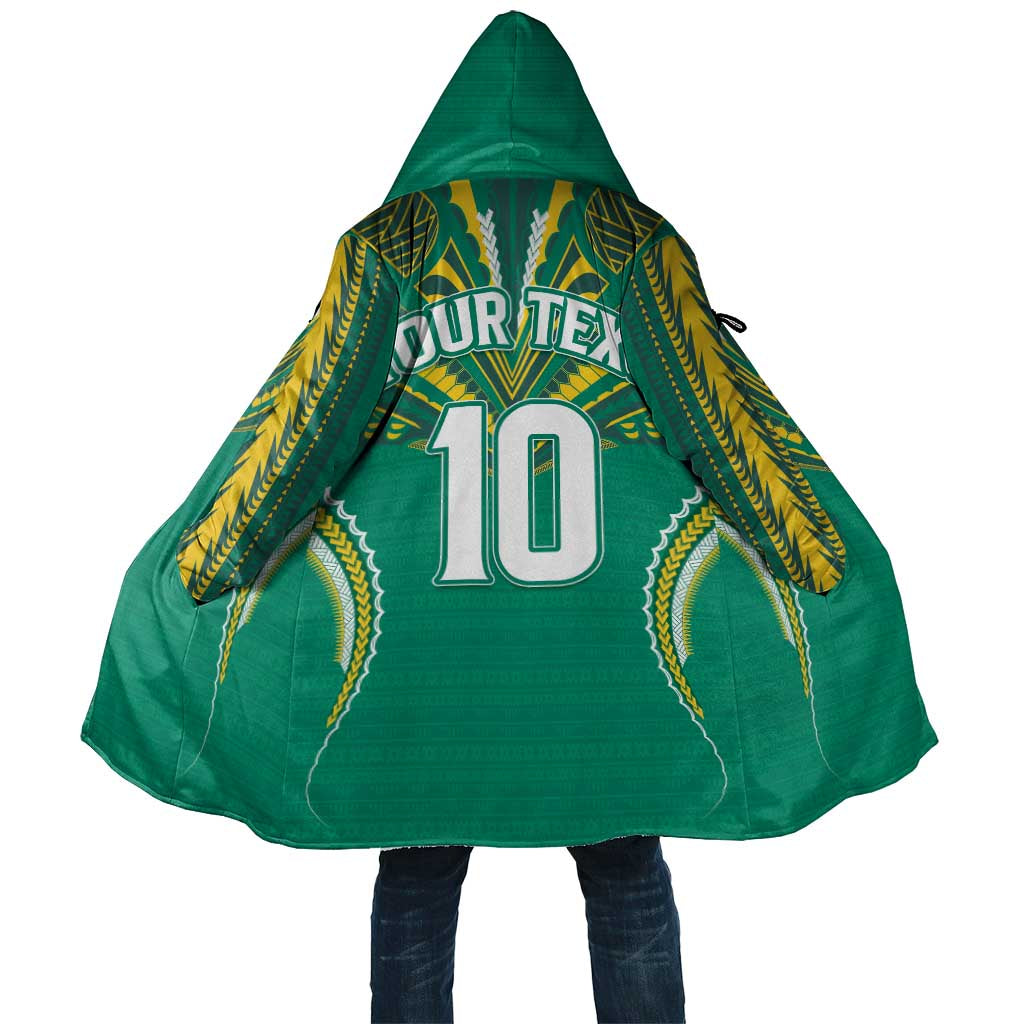 Custom Cook Islands Rugby Cloak Tatau Art Sport Style Green Color