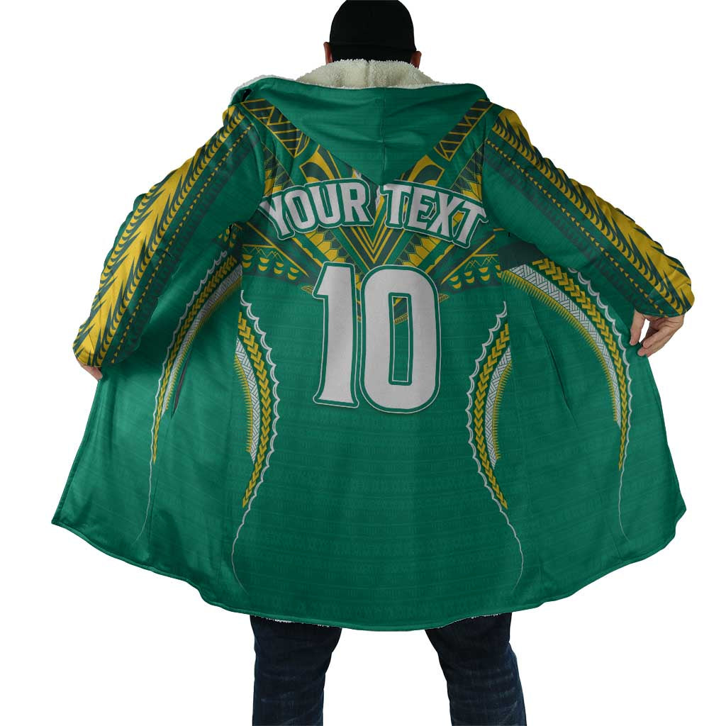 Custom Cook Islands Rugby Cloak Tatau Art Sport Style Green Color