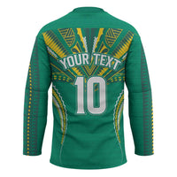 Custom Cook Islands Rugby Hockey Jersey Tatau Art Sport Style Green Color