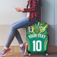 Custom Cook Islands Rugby Luggage Cover Tatau Art Sport Style Green Color