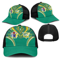 Cook Islands Rugby Mesh Trucker Cap Tatau Art Sport Style Green Color