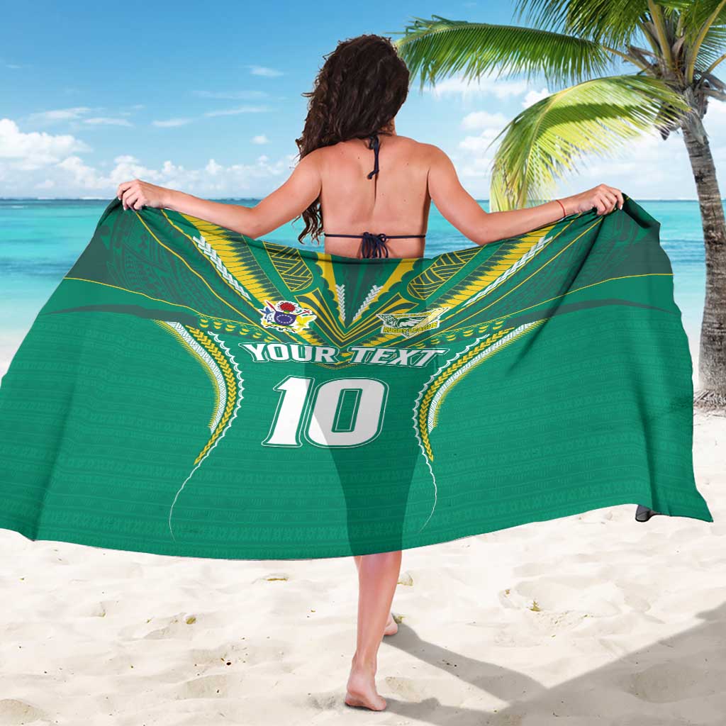 Custom Cook Islands Rugby Sarong Tatau Art Sport Style Green Color LT03 - Polynesian Pride