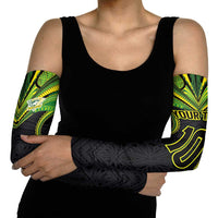 Custom Cook Islands Rugby Arm Sleeves Tatau Art Sport Style Black Color LT03 - Polynesian Pride