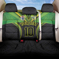 Custom Cook Islands Rugby Back Car Seat Cover Tatau Art Sport Style Black Color