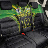 Custom Cook Islands Rugby Back Car Seat Cover Tatau Art Sport Style Black Color