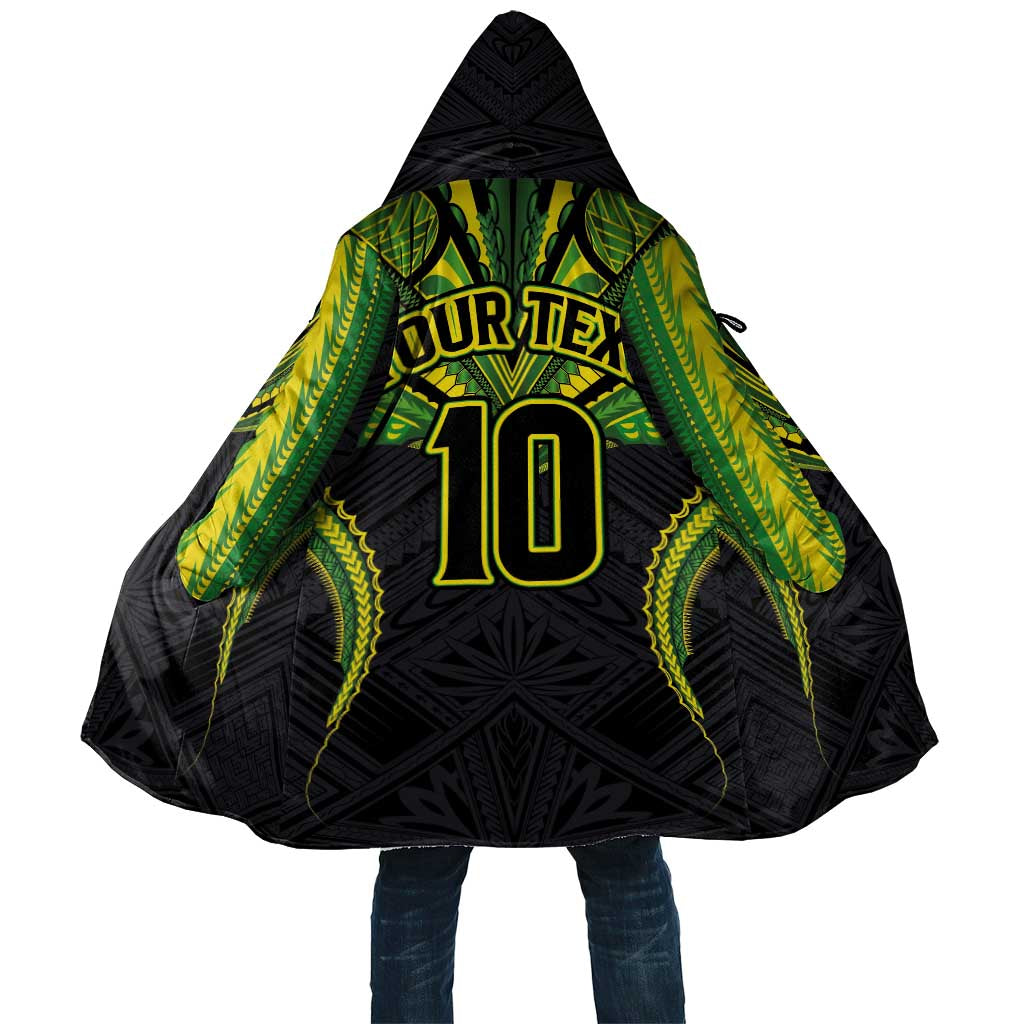 Custom Cook Islands Rugby Cloak Tatau Art Sport Style Black Color