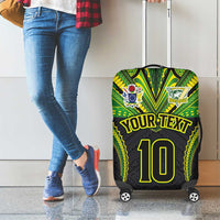 Custom Cook Islands Rugby Luggage Cover Tatau Art Sport Style Black Color