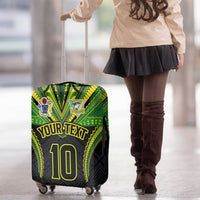 Custom Cook Islands Rugby Luggage Cover Tatau Art Sport Style Black Color