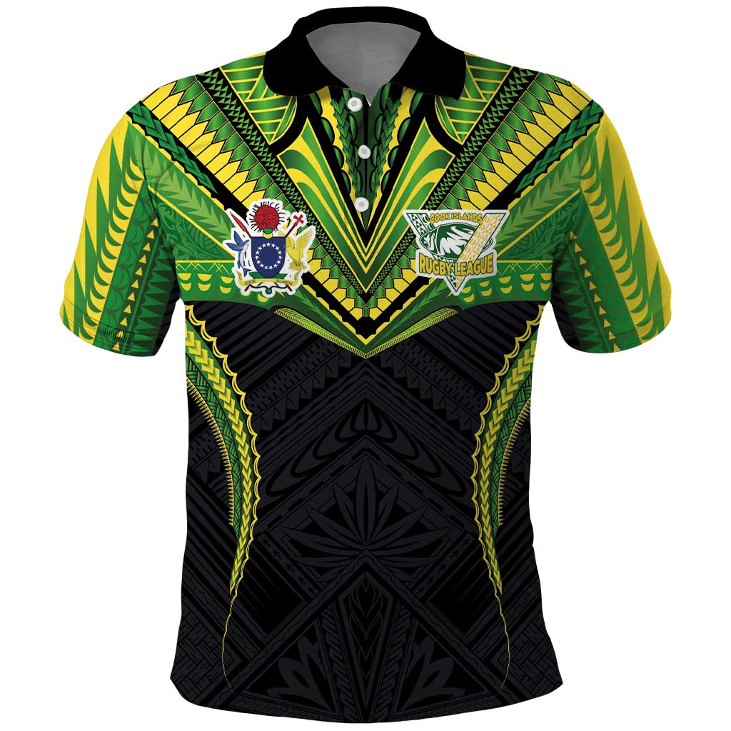 Custom Cook Islands Rugby Polo Shirt Tatau Art Sport Style Black Color