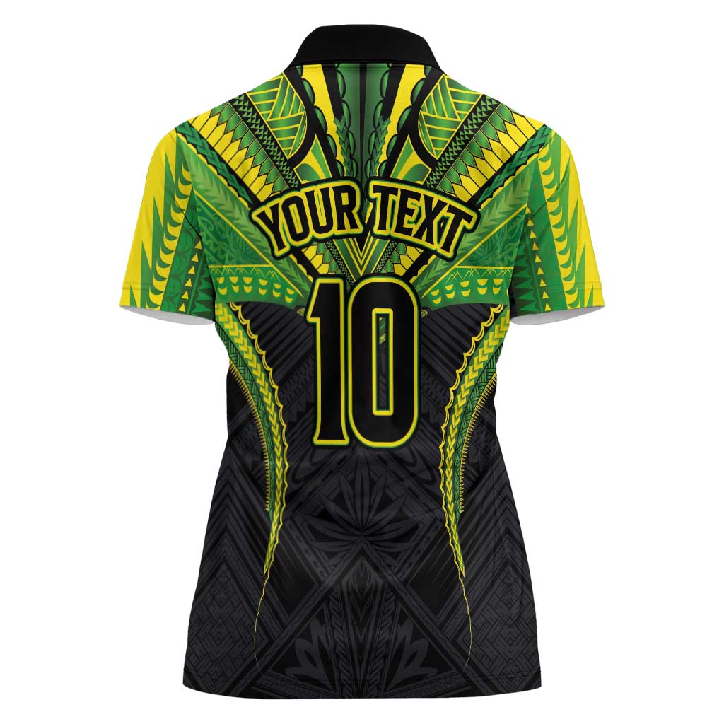 Custom Cook Islands Rugby Women Polo Shirt Tatau Art Sport Style Black Color LT03 - Polynesian Pride