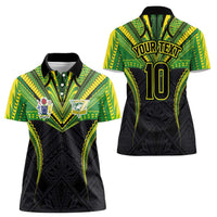 Custom Cook Islands Rugby Women Polo Shirt Tatau Art Sport Style Black Color LT03 - Polynesian Pride