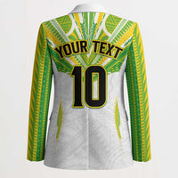 Custom Cook Islands Rugby Blazer Tatau Art Sport Style White Color
