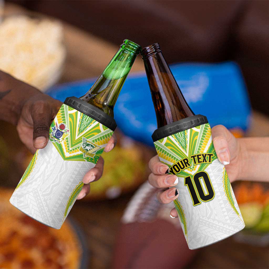 Custom Cook Islands Rugby 4 in 1 Can Cooler Tumbler Tatau Art Sport Style White Color