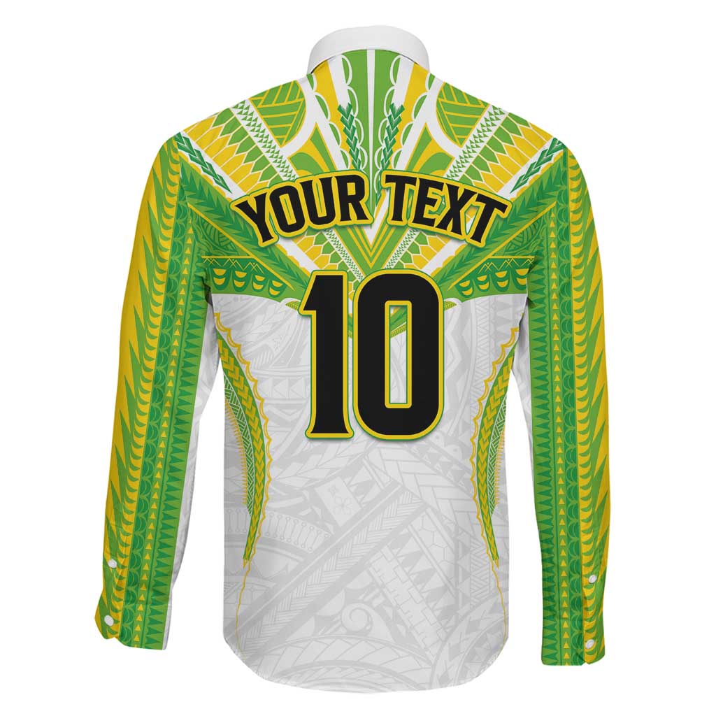 Custom Cook Islands Rugby Family Matching Puletasi and Hawaiian Shirt Tatau Art Sport Style White Color LT03 - Polynesian Pride