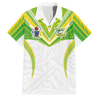 Custom Cook Islands Rugby Hawaiian Shirt Tatau Art Sport Style White Color