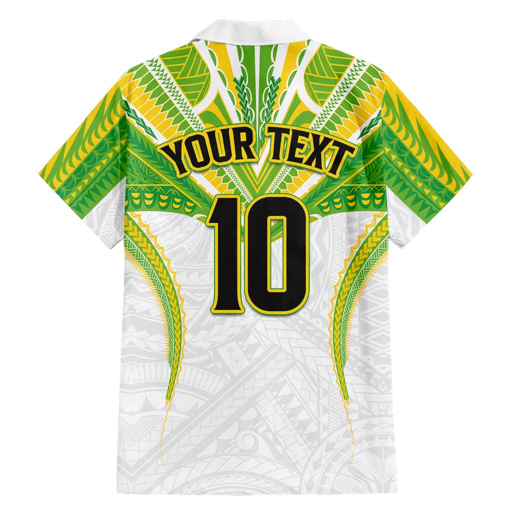 Custom Cook Islands Rugby Hawaiian Shirt Tatau Art Sport Style White Color