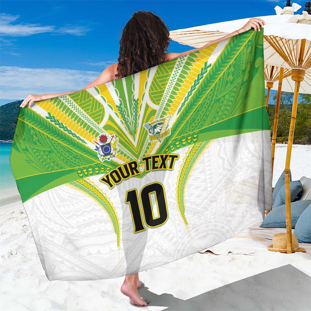 Custom Cook Islands Rugby Sarong Tatau Art Sport Style White Color