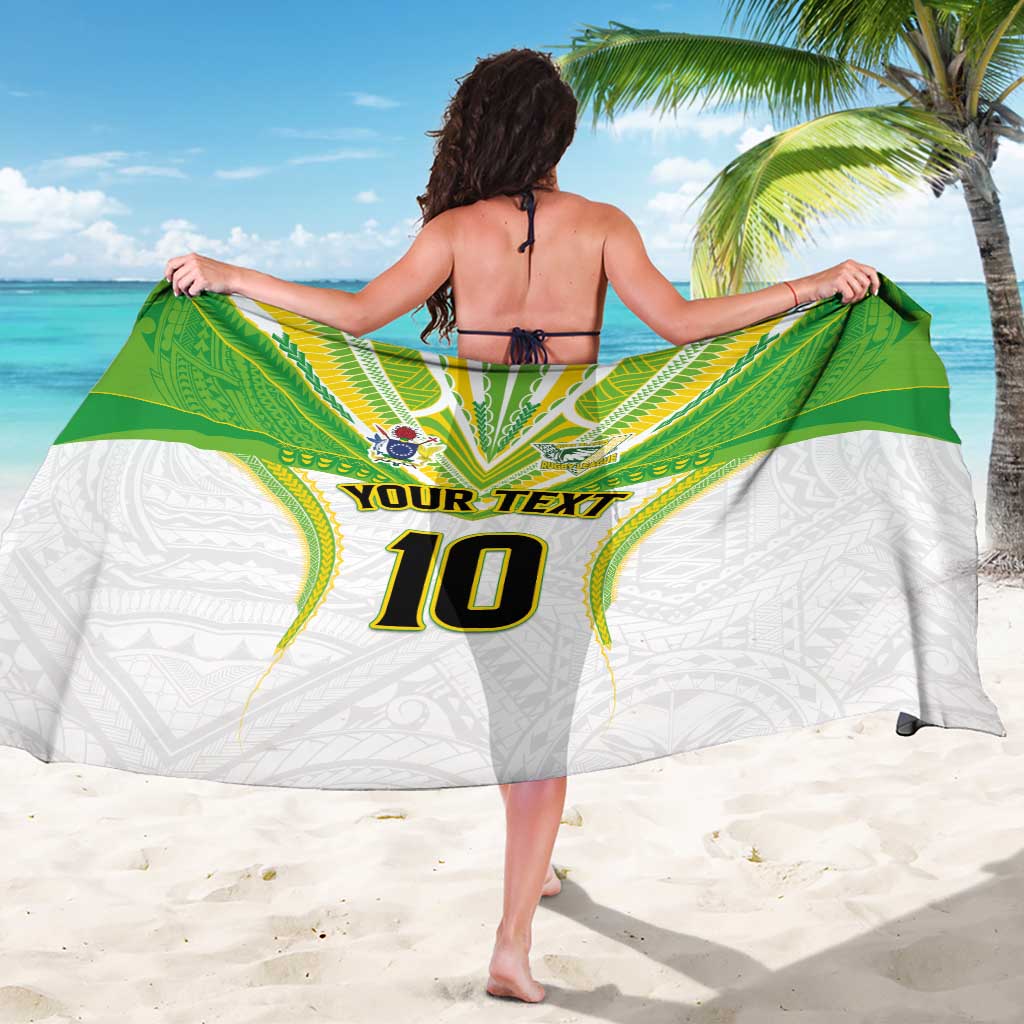 Custom Cook Islands Rugby Sarong Tatau Art Sport Style White Color