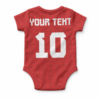 Custom Tonga Rugby Baby Onesie Ngatu Motifs and Pacific Patterns LT03 - Polynesian Pride
