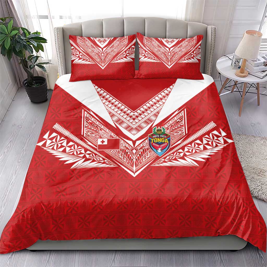 Tonga Rugby Bedding Set Ngatu Motifs and Pacific Patterns LT03 - Polynesian Pride