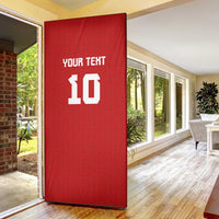 Custom Tonga Rugby Door Cover Ngatu Motifs and Pacific Patterns