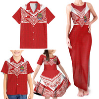Custom Tonga Rugby Family Matching Tank Maxi Dress and Hawaiian Shirt Ngatu Motifs and Pacific Patterns LT03 - Polynesian Pride