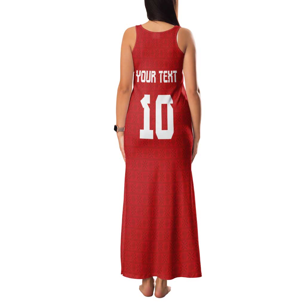 Custom Tonga Rugby Family Matching Tank Maxi Dress and Hawaiian Shirt Ngatu Motifs and Pacific Patterns LT03 - Polynesian Pride