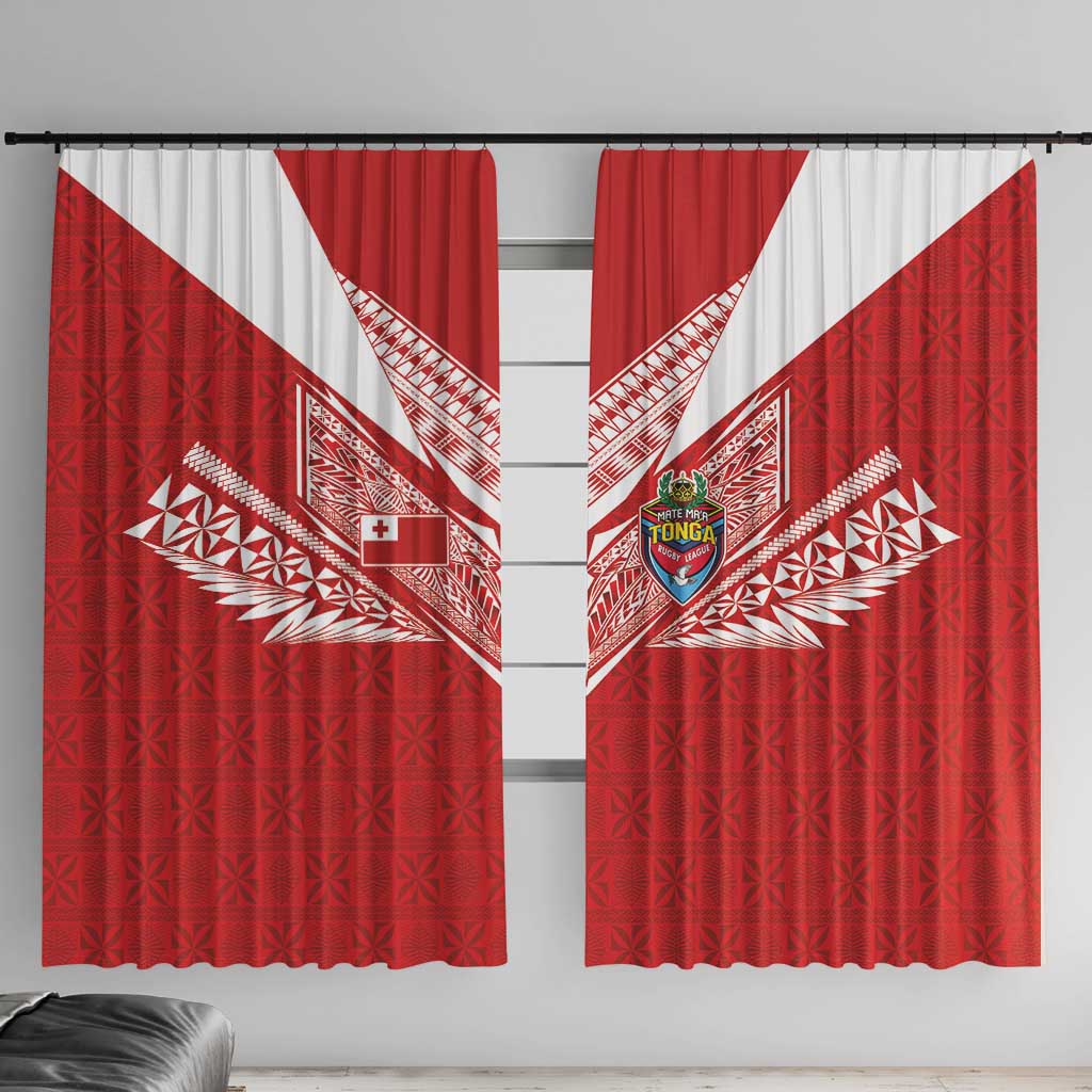 Tonga Rugby Window Curtain Ngatu Motifs and Pacific Patterns