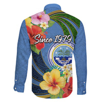 Micronesia Constitution Day Family Matching Off Shoulder Short Dress and Hawaiian Shirt Hibiscus and Tapa Tribal Pattern LT03 - Polynesian Pride