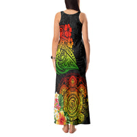 Polynesia Victory Day Tank Maxi Dress Tribal Turtle and Hibiscus LT03 - Polynesian Pride