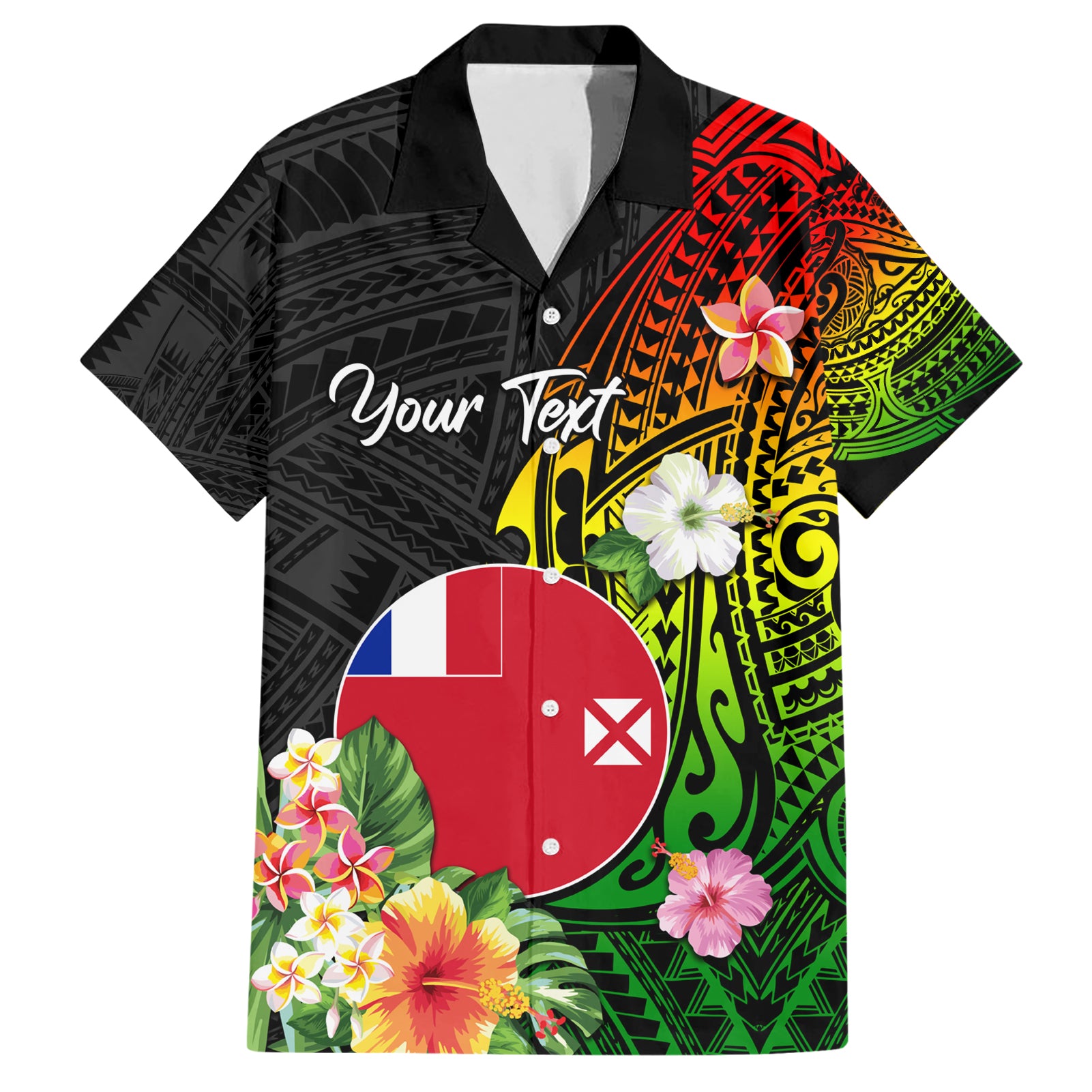 Wallis and Futuna Victory Day Hawaiian Shirt Tribal Polynesian Tattoo and Hibiscus Flower LT03 Reggae - Polynesian Pride