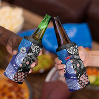 Samoa and Aotearoa Together 4 in 1 Can Cooler Tumbler Tatau Art Tattoos-Taniko and Maori with Fern