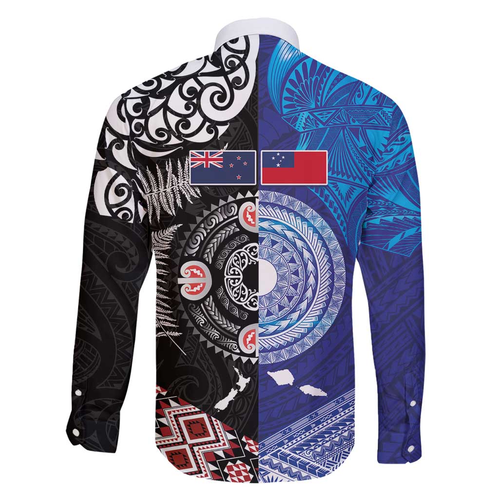 Samoa and Aotearoa Together Family Matching Puletasi and Hawaiian Shirt Tatau Art Tattoos-Taniko and Maori with Fern