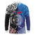 Samoa and Aotearoa Together Long Sleeve Polo Shirt Tatau Art Tattoos-Taniko and Maori with Fern