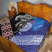 Samoa and Aotearoa Together Quilt Tatau Art Tattoos-Taniko and Maori with Fern