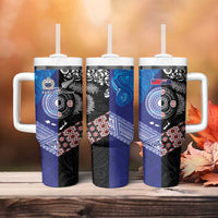 Samoa and Aotearoa Together Tumbler With Handle Tatau Art Tattoos-Taniko and Maori with Fern