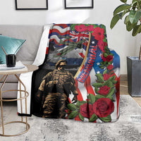 Hawaii and United States Memorial Day Blanket Honor and Remember The Fallen