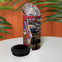 Hawaii and United States Memorial Day 4 in 1 Can Cooler Tumbler -Honor and Remember The Fallen