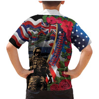 Hawaii and United States Memorial Day Family Matching Mermaid Dress and Hawaiian Shirt Honor and Remember The Fallen LT03 - Polynesian Pride