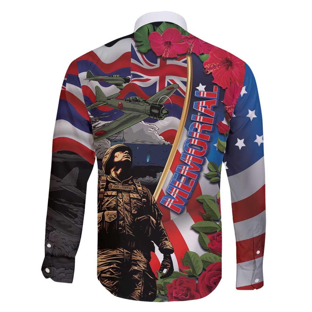 Hawaii and United States Memorial Day Family Matching Short Sleeve Bodycon Dress and Hawaiian Shirt Honor and Remember The Fallen LT03 - Polynesian Pride