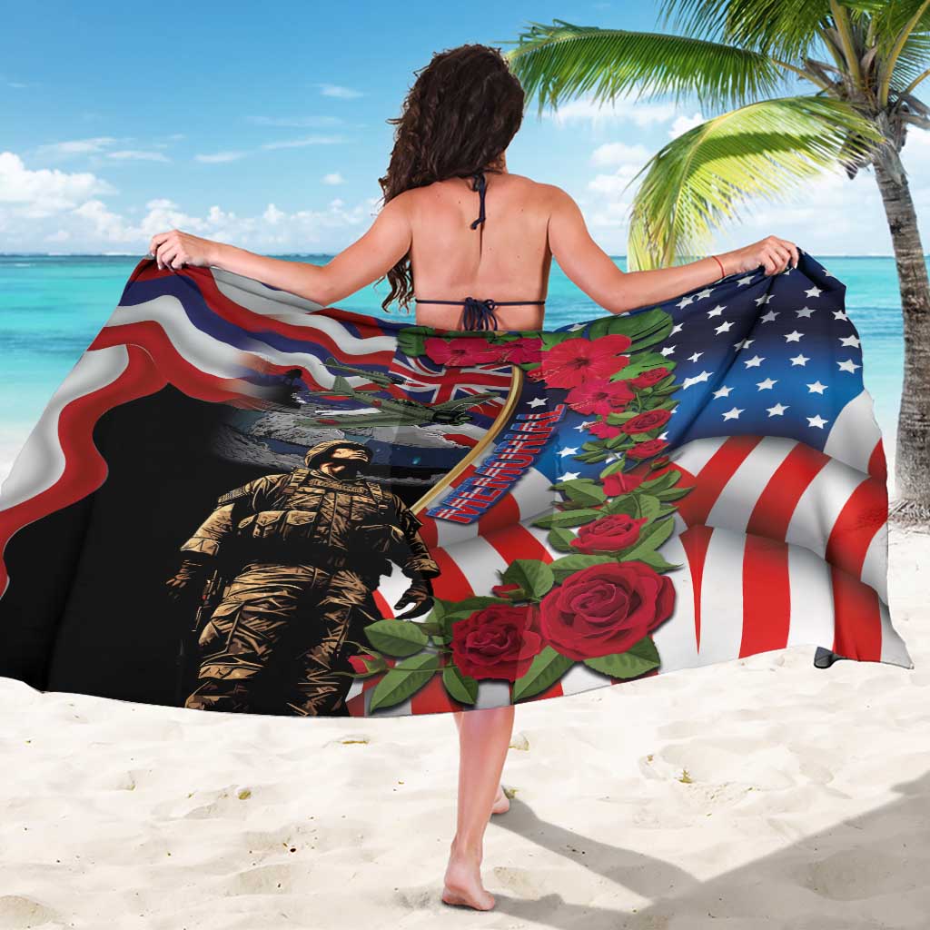 Hawaii and United States Memorial Day Sarong Honor and Remember The Fallen