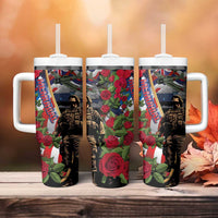 Hawaii and United States Memorial Day Tumbler With Handle -Honor and Remember The Fallen