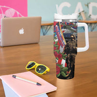 Hawaii and United States Memorial Day Tumbler With Handle -Honor and Remember The Fallen