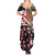 Japanese Culture and Hawaiian Tribal Summer Maxi Dress Sakura Blossom Tapa Pattern