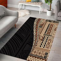 Samoa Siapo Motif Half Style Area Rug Brown Version